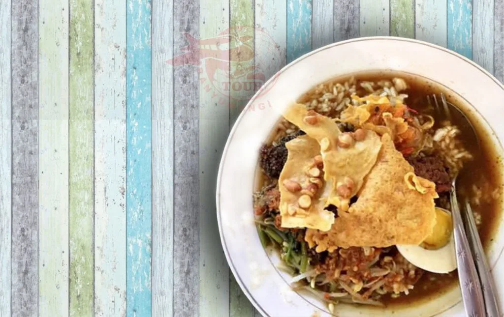 pecel rawon banyuwangi, pecel rawon, nasi pecel rawon,