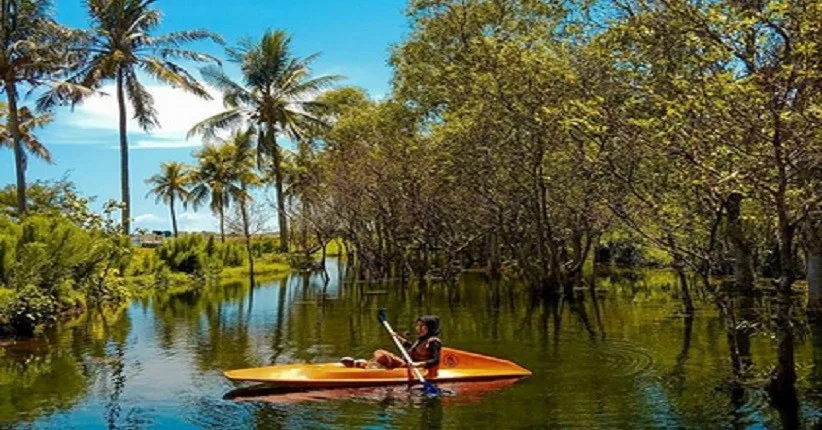 pantai cacalan banyuwangi, pantai cacalan, kano pantai: Wisata Keluarga Pantai Cacalan Banyuwangi: Wahana Kano,